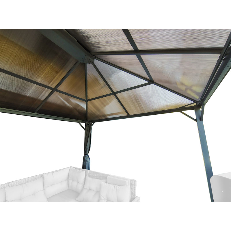 Pawilon ogrodowy z zasłonami 3x6 Altana pergola z poliwęglanowym dachem 18mkw