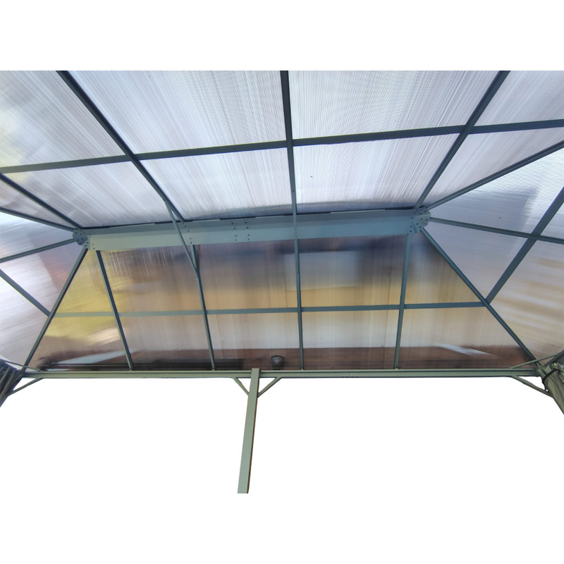 Pawilon ogrodowy z zasłonami 3x6 Altana pergola z poliwęglanowym dachem 18mkw