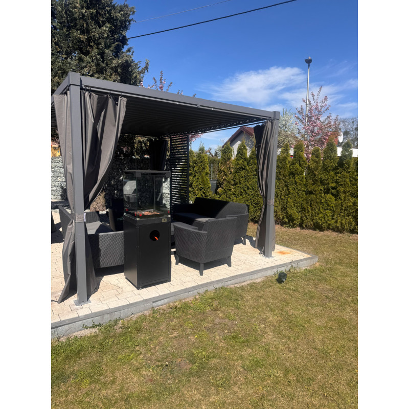 Pergola ogrodowa multiklimatyczna 3x3 z regulowanym stalowym dachem 9mkw