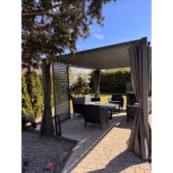 Pergola ogrodowa multiklimatyczna 3x3 z regulowanym stalowym dachem 9mkw