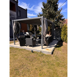 Pergola ogrodowa multiklimatyczna 3x4 z regulowanym stalowym dachem 12mkw