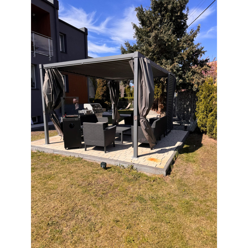 Pergola ogrodowa multiklimatyczna 3x4 z regulowanym stalowym dachem 12mkw