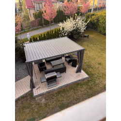Pergola ogrodowa multiklimatyczna 3x4 z regulowanym stalowym dachem 12mkw