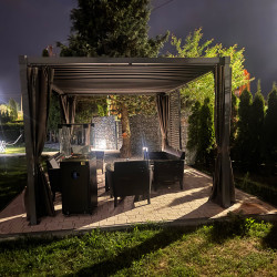 Pergola ogrodowa multiklimatyczna 3x3 z regulowanym stalowym dachem 9mkw