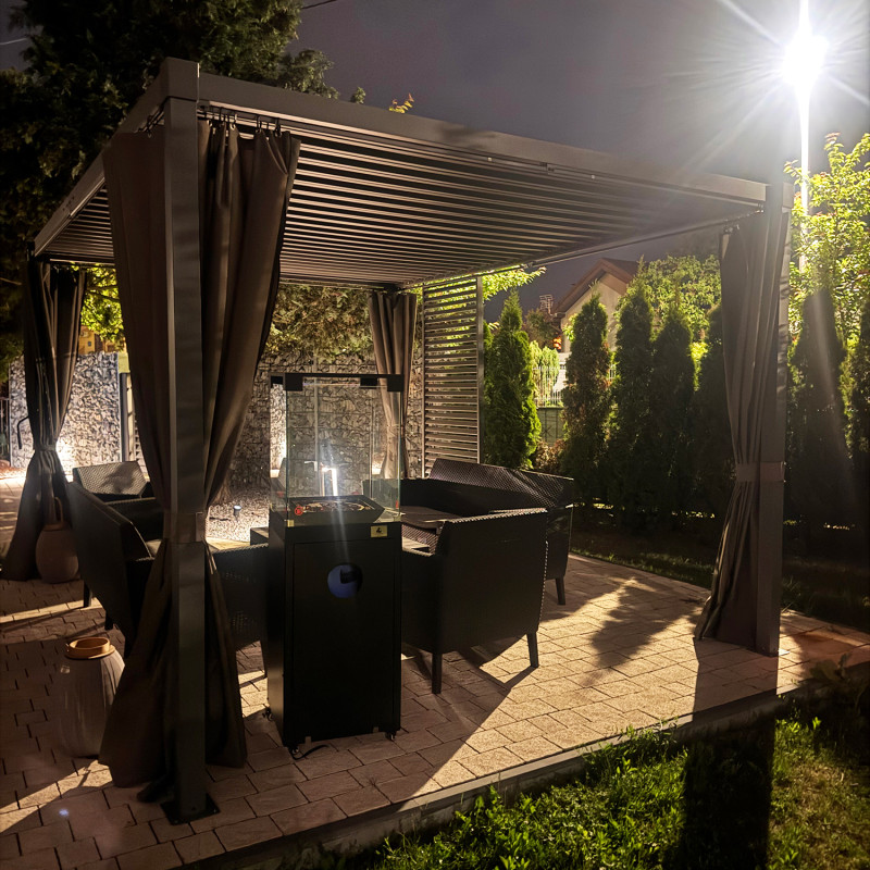 Pergola ogrodowa multiklimatyczna 3x4 z regulowanym stalowym dachem 12mkw