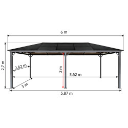 Pawilon ogrodowy 3x6 Altana pergola z poliwęglanowym dachem 18mkw