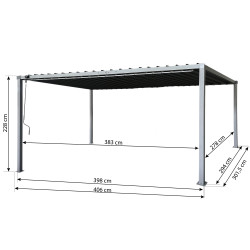 Pergola ogrodowa multiklimatyczna 3x4 z regulowanym stalowym dachem 12mkw
