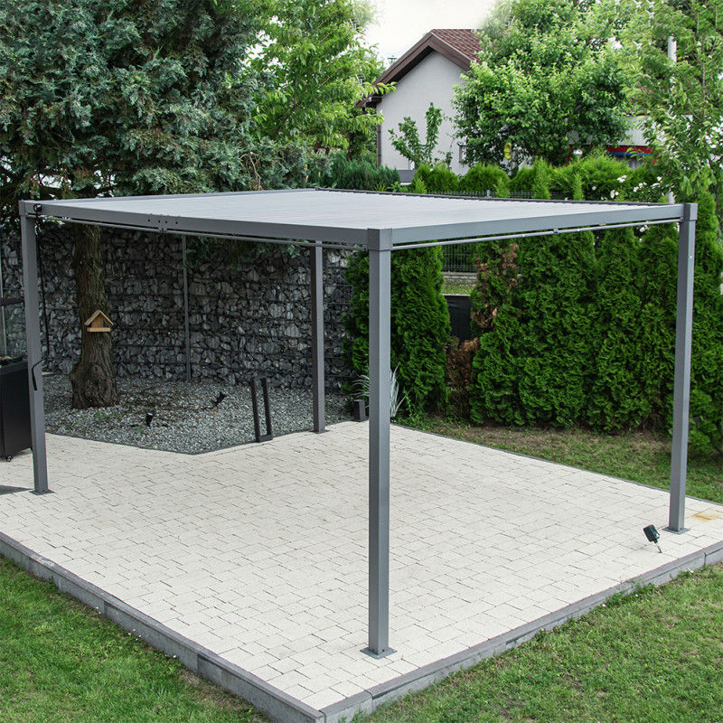 Pergola ogrodowa multiklimatyczna 3x4 z regulowanym stalowym dachem 12mkw