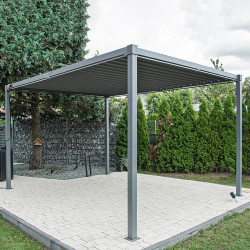 Pergola ogrodowa multiklimatyczna 3x4 z regulowanym stalowym dachem 12mkw