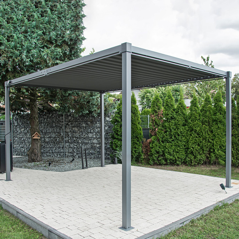 Pergola ogrodowa multiklimatyczna 3x4 z regulowanym stalowym dachem 12mkw