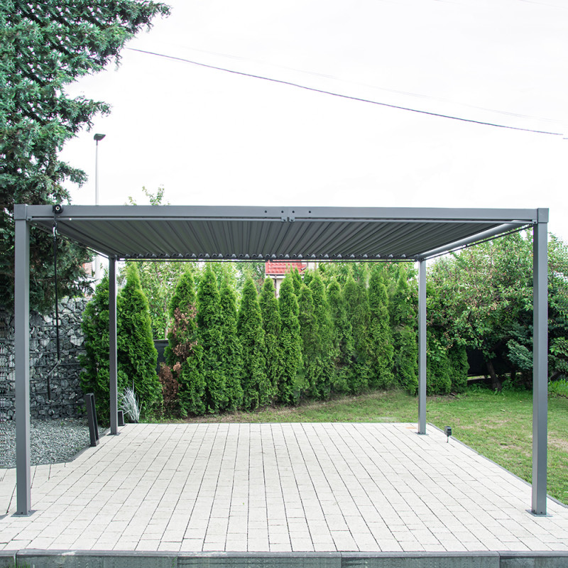 Pergola ogrodowa multiklimatyczna 3x4 z regulowanym stalowym dachem 12mkw