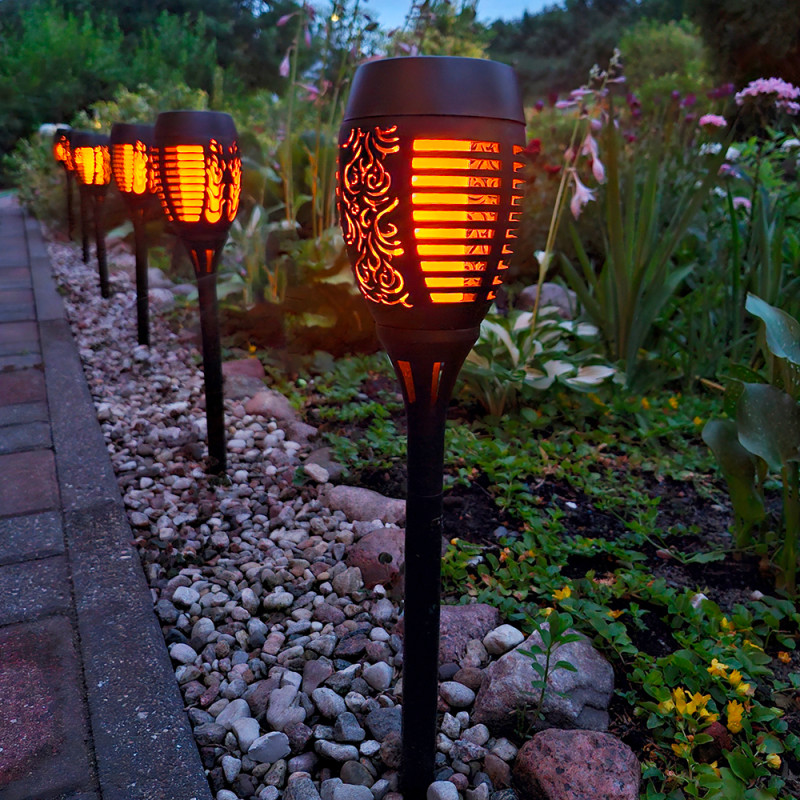 Pochodnia solarna 9,5x50cm lampa solarna z efektem płomienia