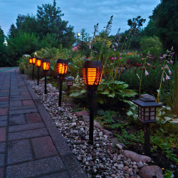 Pochodnia solarna 9,5x50cm lampa solarna z efektem płomienia