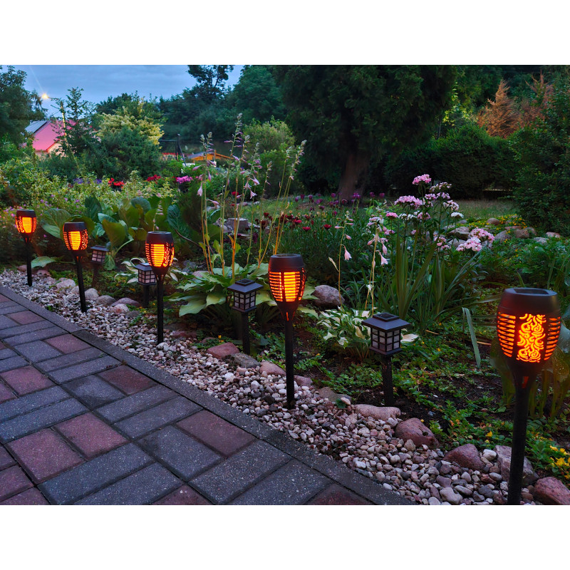 Pochodnia solarna 9,5x50cm lampa solarna z efektem płomienia