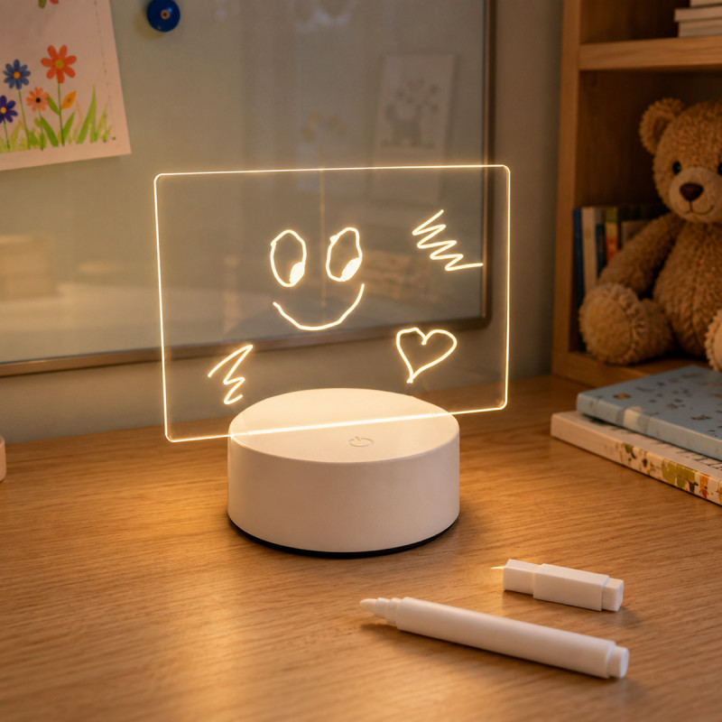 Lampka podświetlana LED z tablicą akrylową do rysowania + pisak