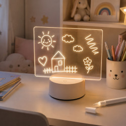 Lampka podświetlana LED z tablicą akrylową do rysowania + pisak