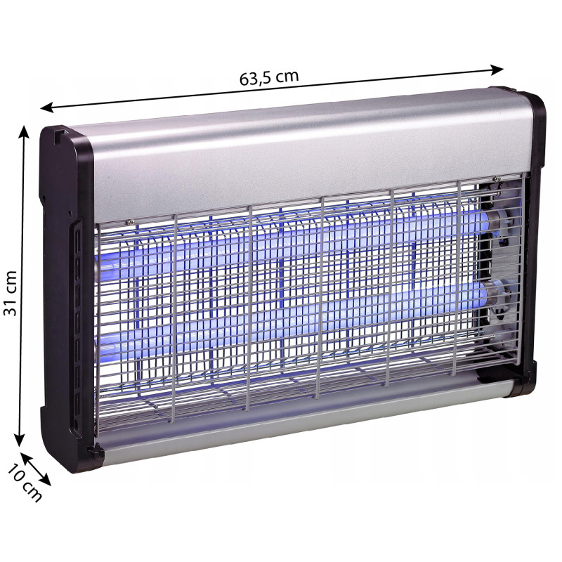 Aluminiowa lampa owadobójcza UV-A 8W 4iQ 2x20W + dodatkowa świetlówka