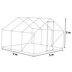 Metalowa Klatka Dla Drobiu Kurnik 3x3x2m 4iQ rurki 19mm