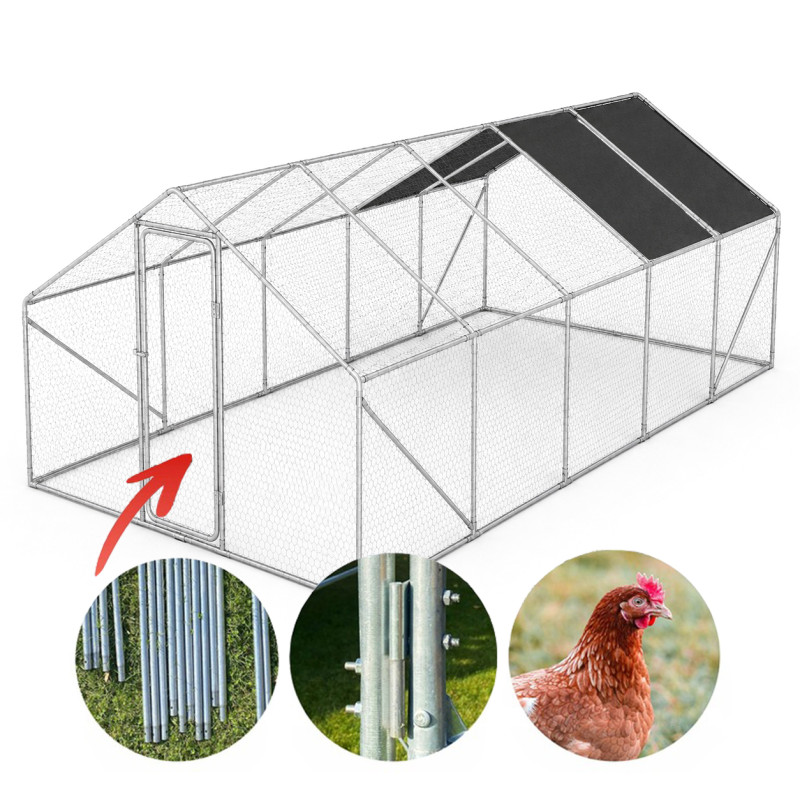 Metalowa Klatka Dla Drobiu Kurnik 3x6x2m 4iQ rurki 19mm