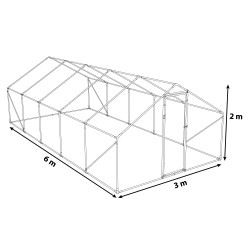 Metalowa Klatka Dla Drobiu Kurnik 3x6x2m 4iQ rurki 19mm