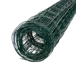 Siatka zgrzewana zielona PCV 1,25x10m ogrodzenie 75x100mm