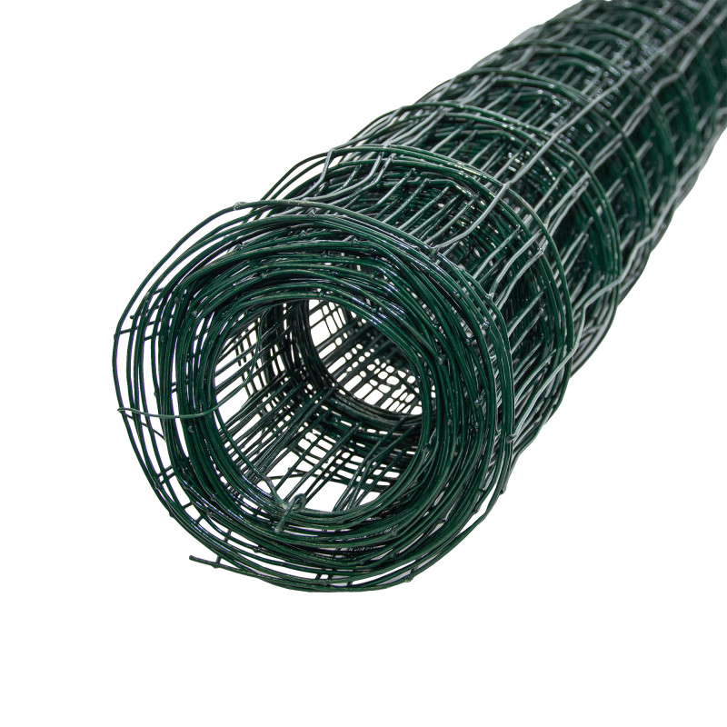 Siatka zgrzewana zielona PCV 1,25x10m ogrodzenie 75x100mm