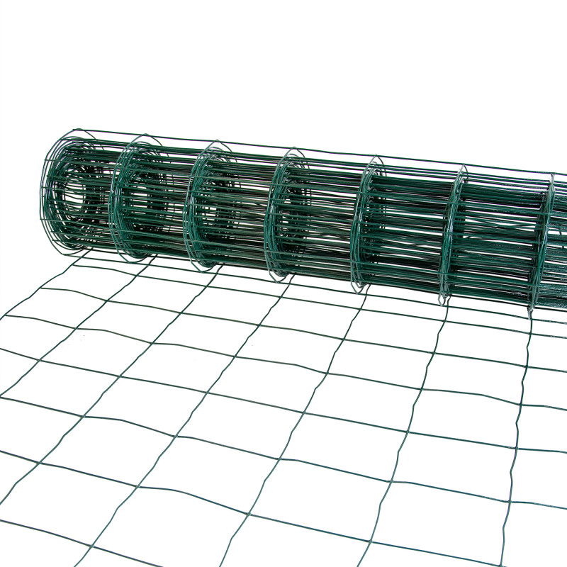 Siatka zgrzewana zielona PCV 1,25x10m ogrodzenie 75x100mm