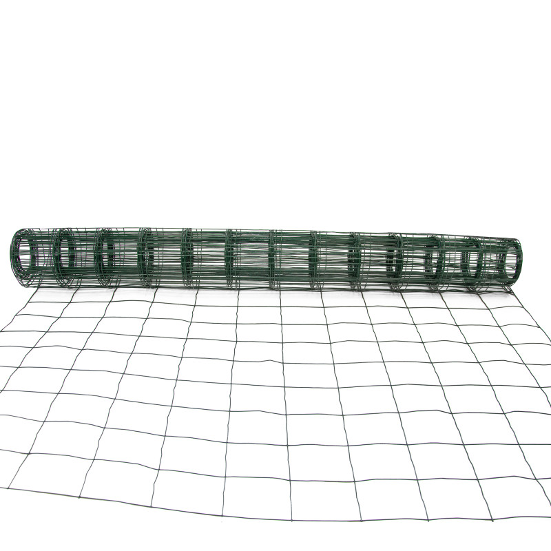 Siatka zgrzewana zielona PCV 1,25x10m ogrodzenie 75x100mm