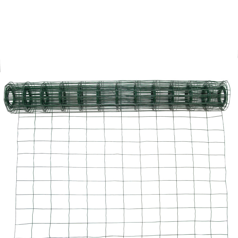 Siatka zgrzewana zielona PCV 1,25x10m ogrodzenie 75x100mm