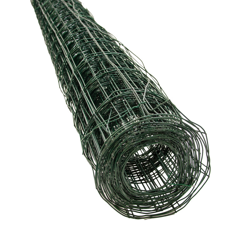Siatka zgrzewana zielona PCV 1,5x10m ogrodzenie 75x100mm