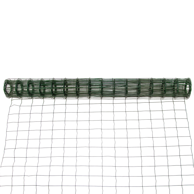 Siatka zgrzewana zielona PCV 1,5x10m ogrodzenie 75x100mm