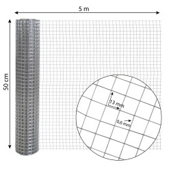 Siatka zgrzewana ocynkowana kratka 0.5x5m ogrodzenie 13x13mm