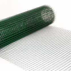 Siatka zgrzewana PCV 0,5x5m ogrodzenie kratka 13x13mm