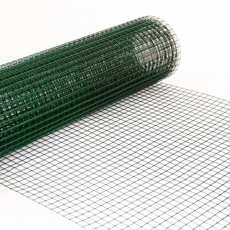 Siatka zgrzewana PCV 0,5x5m ogrodzenie kratka 13x13mm