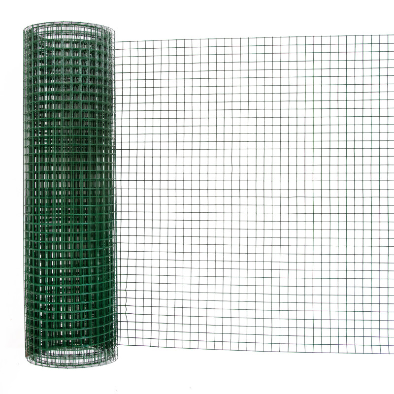 Siatka zgrzewana PCV 0,5x5m ogrodzenie kratka 13x13mm