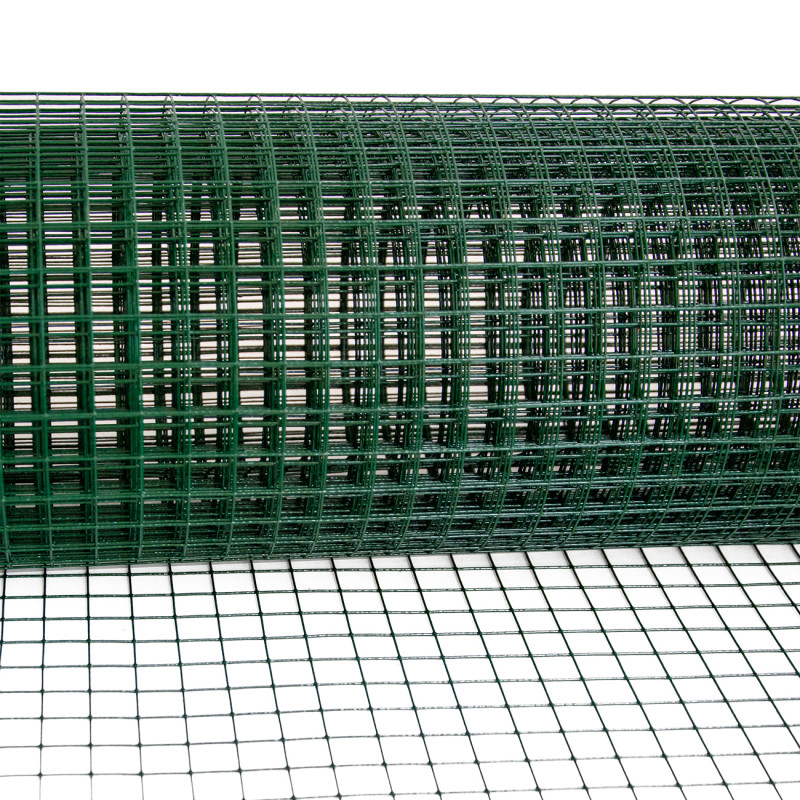 Siatka zgrzewana PCV 0,5x5m ogrodzenie kratka 13x13mm