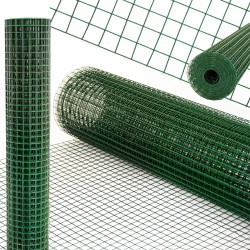 Siatka zgrzewana PCV 0,5x5m ogrodzenie kratka 13x13mm