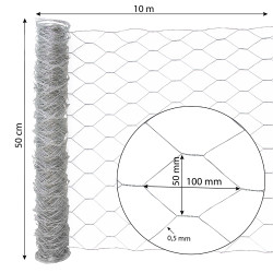 Siatka hexagonalna ocynkowana druciana 0,5x10m ogrodzenie 50x50mm