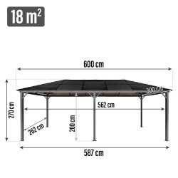 Pawilon ogrodowy 3x6 Altana pergola z poliwęglanowym dachem 18mkw