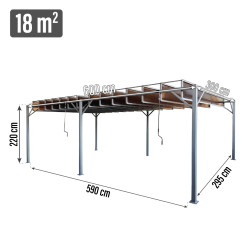 Pergola ogrodowa bioklimatyczna 3x6 z składanym lamelowym dachem 18mkw