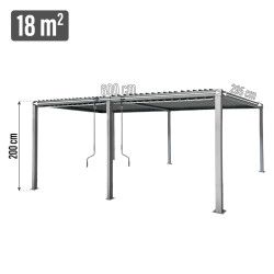 Pergola ogrodowa multiklimatyczna 3x6 z regulowanym stalowym dachem 18mkw