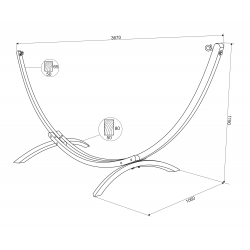 Hamak "LEJZI" - wymiary konstrukcji