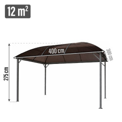 Pawilon ogrodowy z dachem kopułowym 3x4m altana pergola brązowa 12 mkw