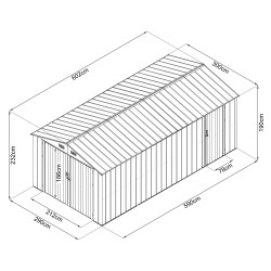 Garaż metalowy 602x300x232 cm narzędziownia 6x3m blaszak 18m2