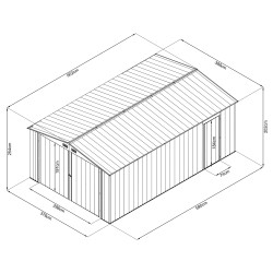 Garaż metalowy 602x386x254 cm narzędziownia 6x3,8m blaszak 23m2