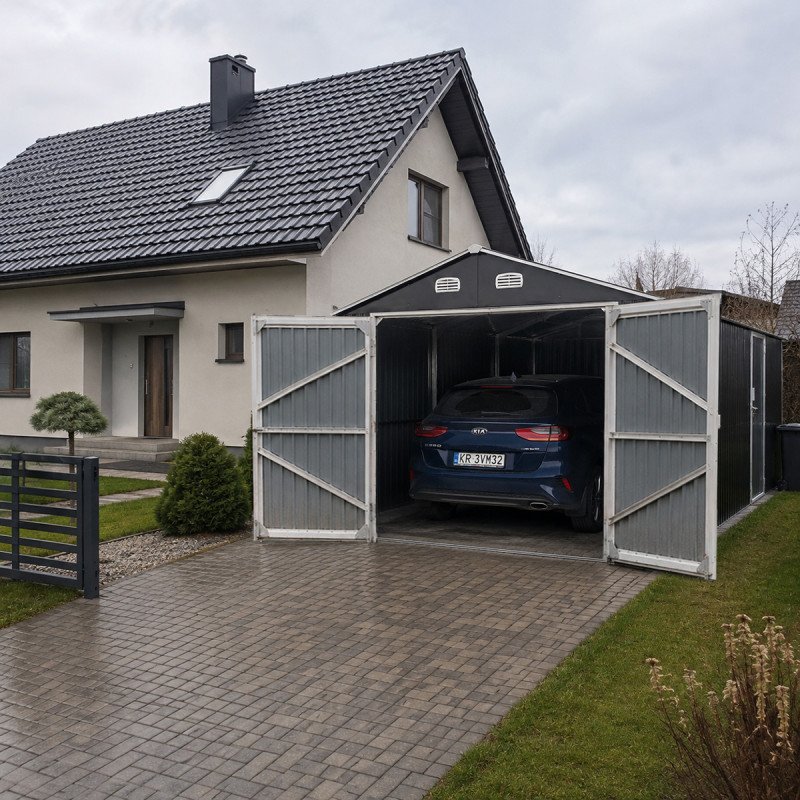Garaż metalowy 602x300x232 cm narzędziownia 6x3m blaszak 18m2