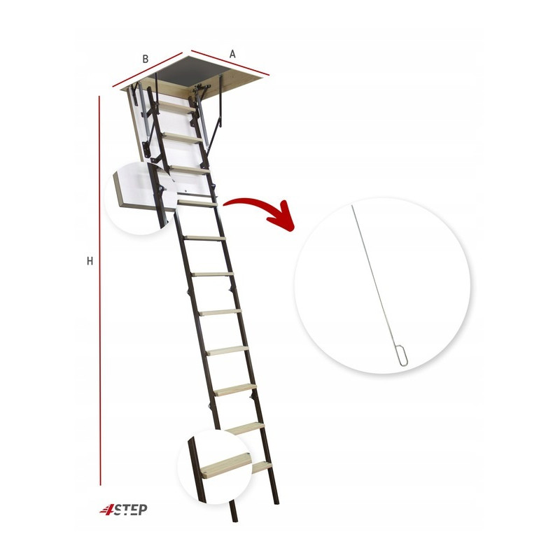 Schody strychowe STALLUX 46 mm MINI 90x70