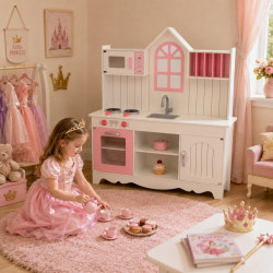 Drewniana kuchnia dla dzieci biało-różowa Adrianna Pink