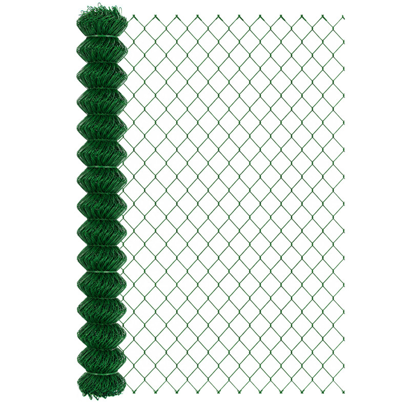 Siatka ogrodzeniowa pleciona zielona 150 cm 10 m drut 2,5 mm oczko 65x65 mm