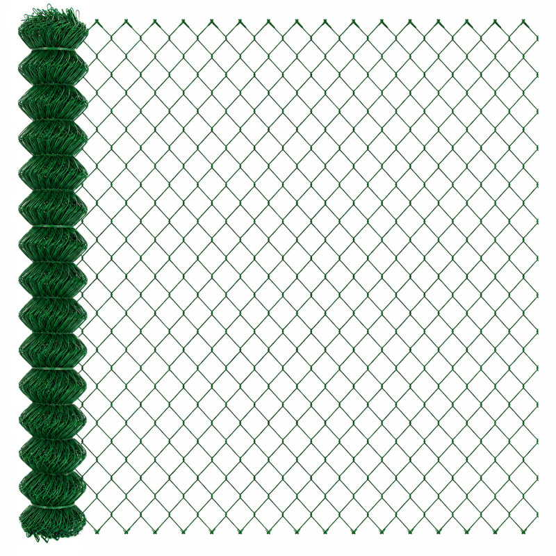 Siatka ogrodzeniowa pleciona zielona 150 cm 10 m drut 2,5 mm oczko 65x65 mm